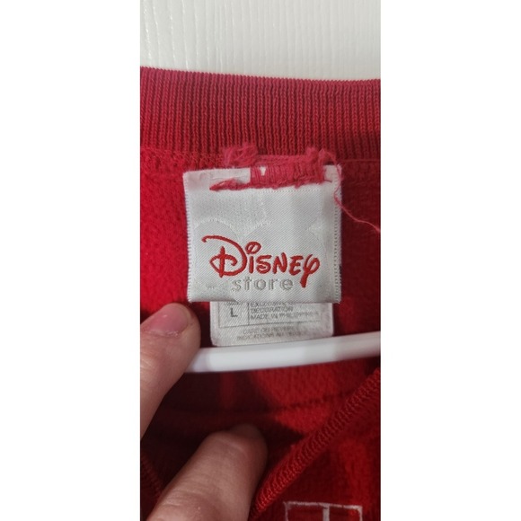 Vintage 90s Disney Store Mickey Mouse 28 Crewneck Fleece Sweatshirt Red, Large - Picture 3 of 4